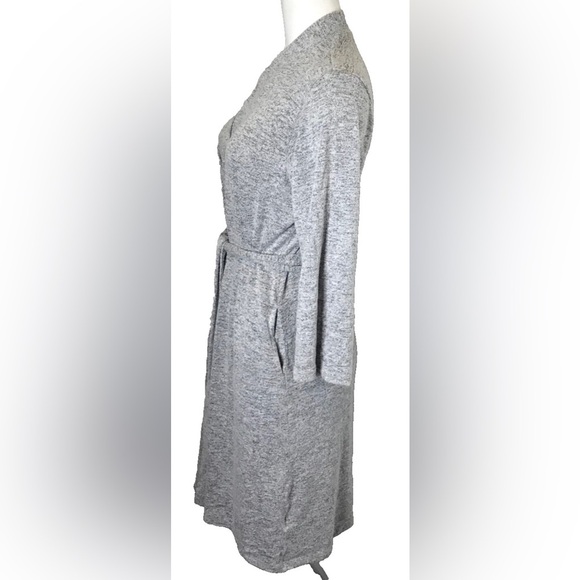 Natori Soho Brush Robe Basics Heather Gray Size S Cozy Loungewear Self Tie Belt - Picture 3 of 10